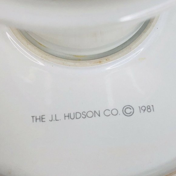 Vintage 1981 JL Hudson Santa Claus Cake Stand Round Christmas Pedestal Plate - Picture 7 of 7